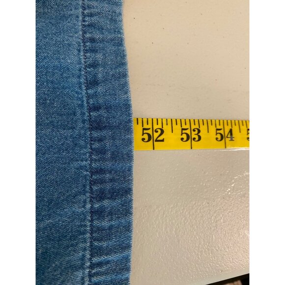 Robbie Bee Denim Button-Down Dress Short Sleeve 100% Cotton Blue Size 14 - Picture 7 of 12